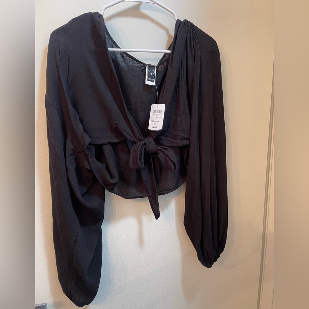 Windsor Flow Sleeve Tie Front Top - NEW with tag